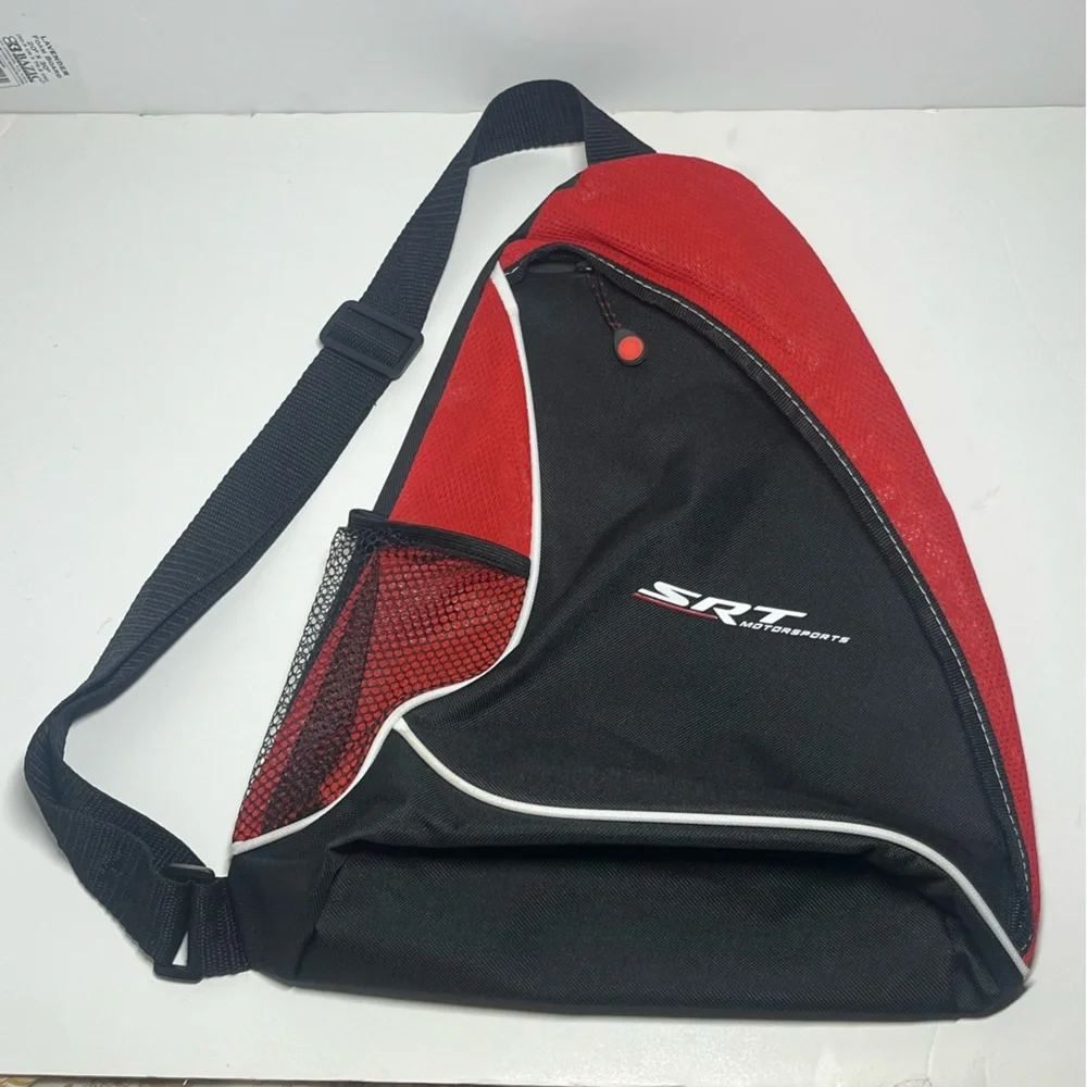 SRT Motorsports Crossbody Sling Backpack Dodge High Performance Bag Red Black